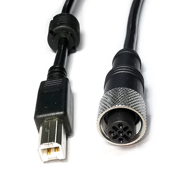 USB 2.0 type B male to M12 5 pin a-code female cable for industrial cameras and printers